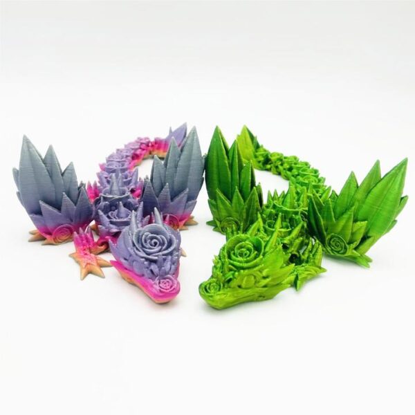 3D Printing Toy Made in China Anime 3D Printed Winged Rose Dragon Plastic Rods - Image 3