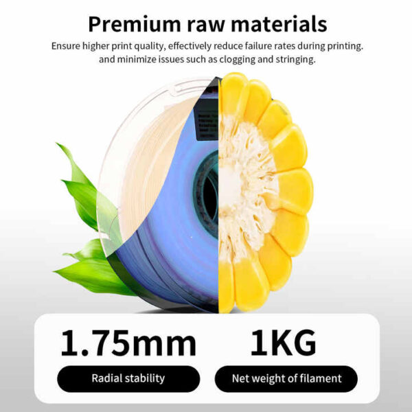 1.75mm 1kg PCL 3D Filament for FDM Material Night Light Consumable Blue Luminous PLA 3D Printer - Image 2