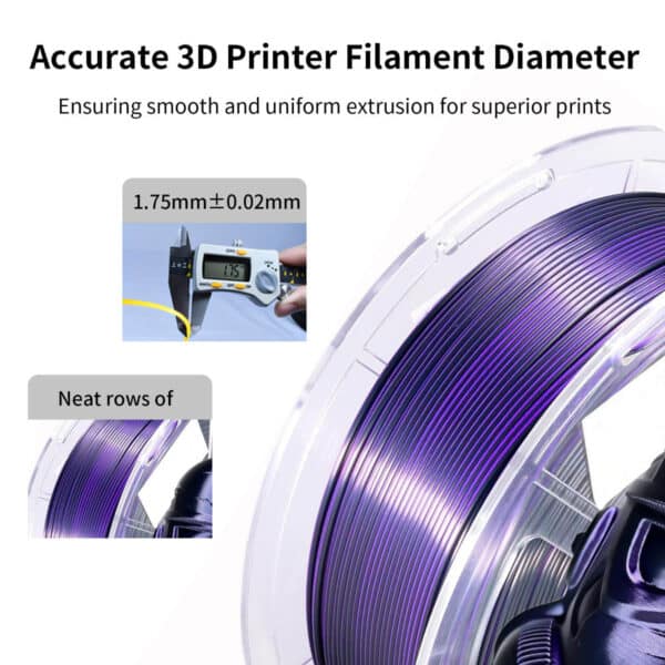 PLA Silk Filament 1KG Dual Black Purple for 3d printer and filament FDM - Image 6