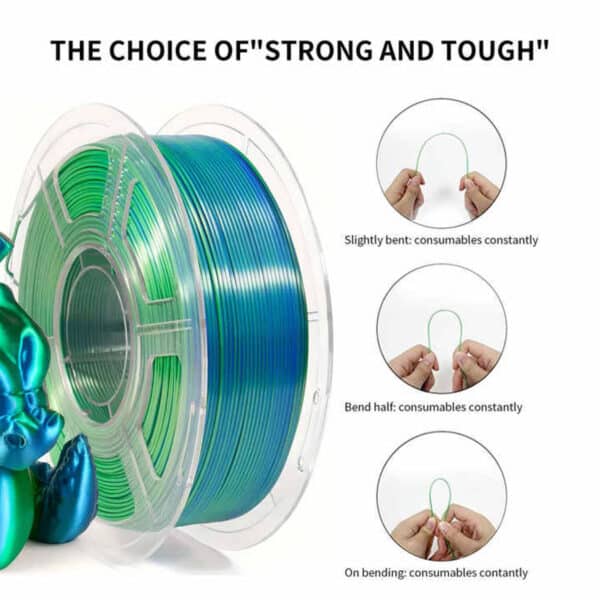 3D Printer Filament 1KG PLA Dual Color Silk Blue Green - Image 2