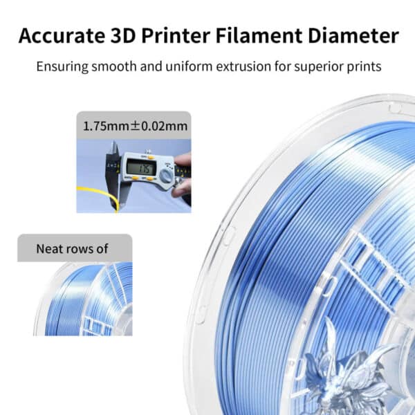 Best Silk Filament 1KG Dual Color Blue Silver for 3D Printer - Image 3