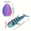Custom 3D Printed Shark Egg Movable Creative Children's Toy - Image 7