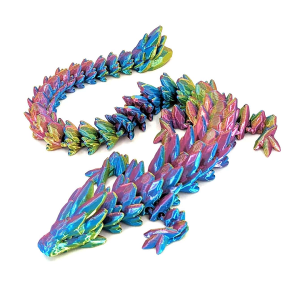 Drago Snodato Stampato In 3D 30cm - Giocattolo Mistico Con Occhi - Regalo Originale Per Adulti E Bambini
