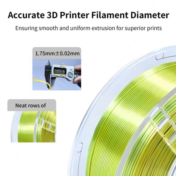 1KG PLA Silk Dual Color Yellow Green Filament for 3D Printer - Image 4