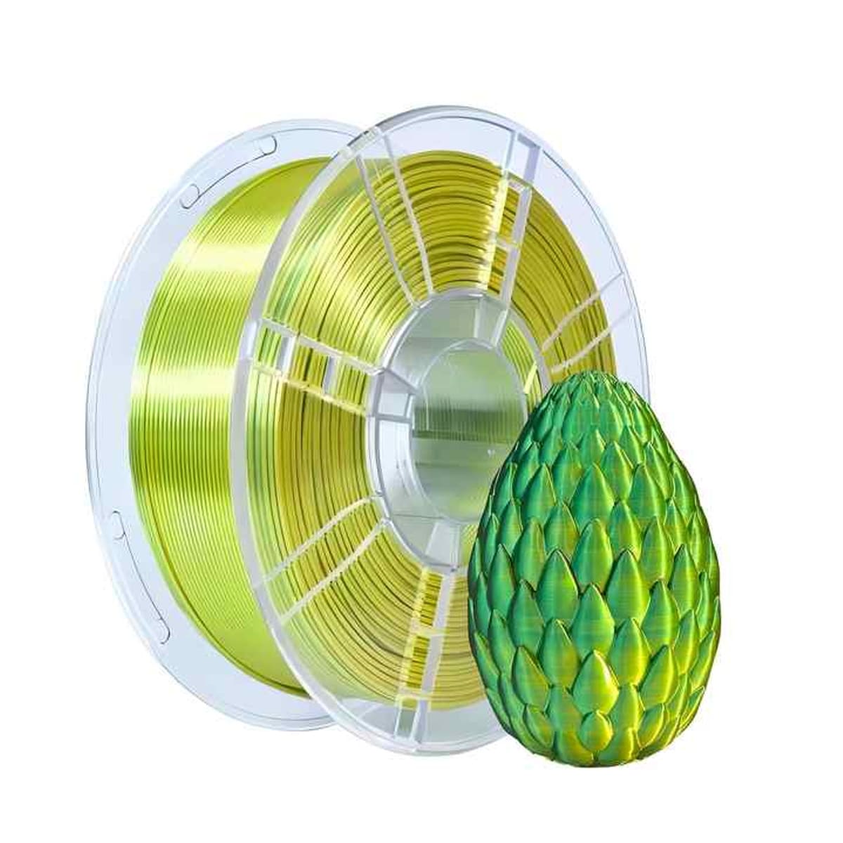 PLA Silk Two Color Yellow Green FDM filament of 3d printer