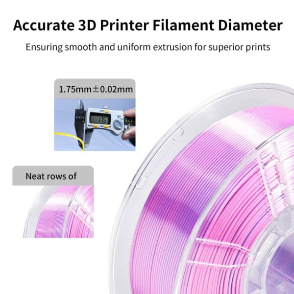 Good PLA Filament 1KG Dual Color Purple Silver for 3D Printer - Image 6