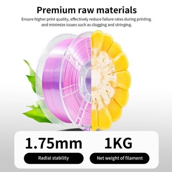 Good PLA Filament 1KG Dual Color Purple Silver for 3D Printer - Image 5