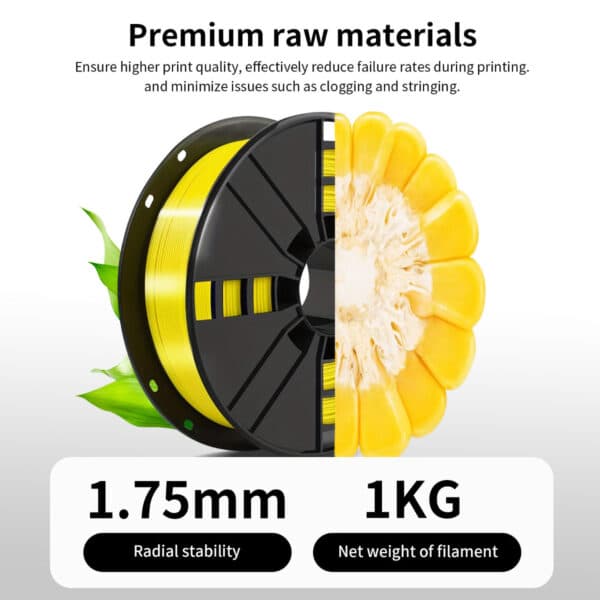 1.75mm PLA Yellow Filament for FDM 3D Printers - Image 4