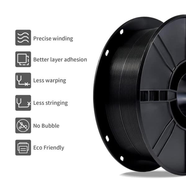 1.75mm PLA Black Filament for 3D Printing FDM Consumables - Image 8