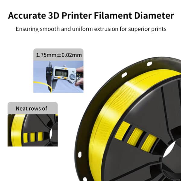 1.75mm PLA Yellow Filament for FDM 3D Printers - Image 6