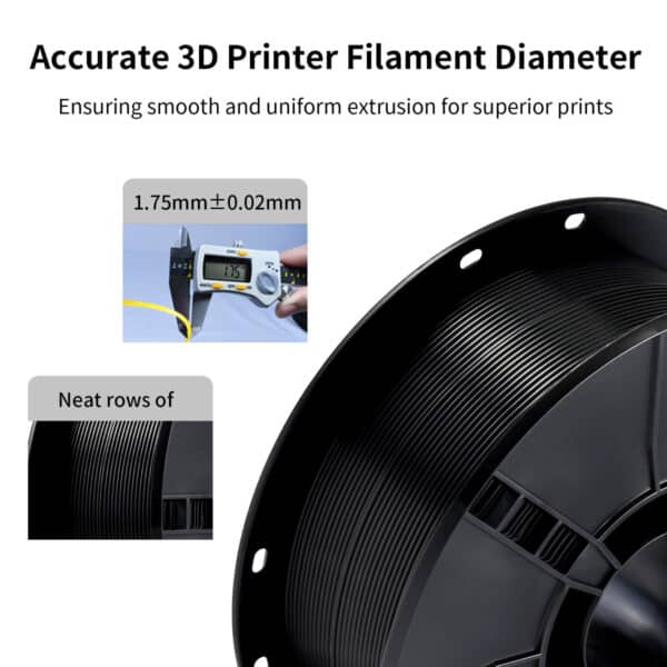 1.75mm PLA Black Filament for 3D Printing FDM Consumables - Image 5