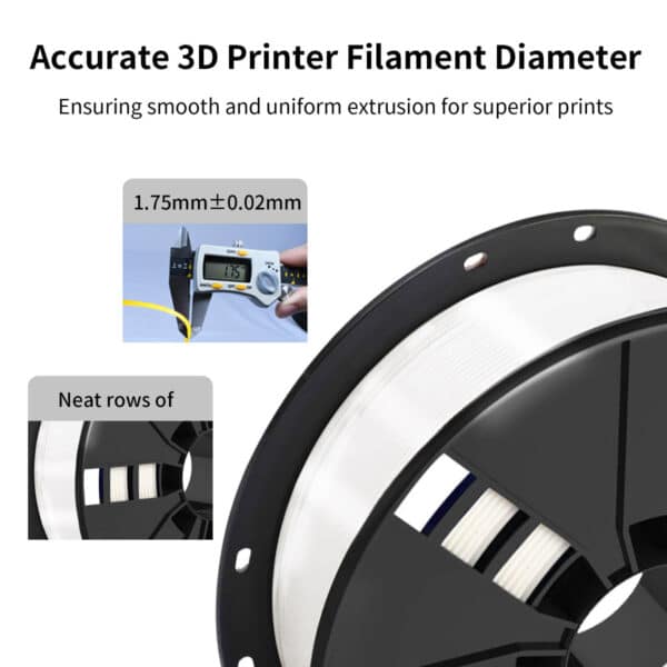 1.75mm White PLA Filament for 3D Printing FDM Consumables - Image 6