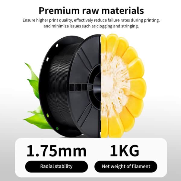 1.75mm PLA Black Filament for 3D Printing FDM Consumables - Image 4