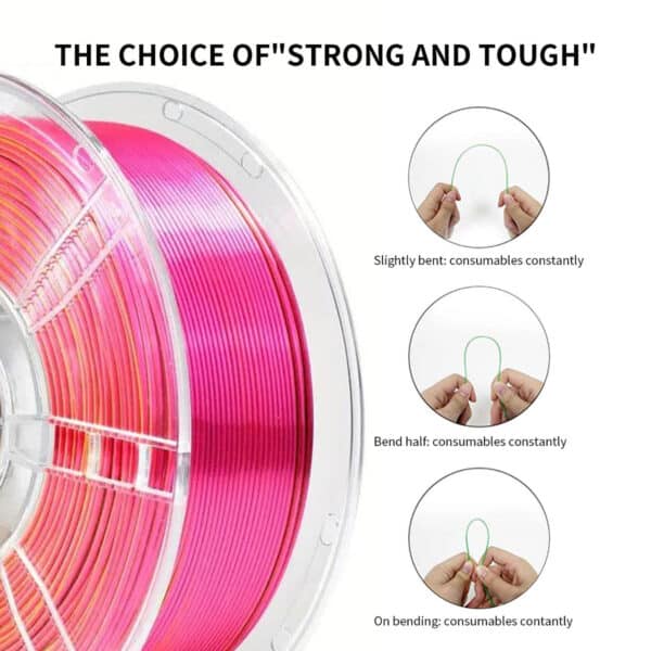 Silk Tri Color Red Gold Purple PLA 3D Printer Filament, 1kg - Image 2