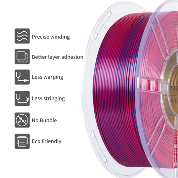 1.75mm 1KG Silk Tri Color PLA Filament for FDM 3D Printer - Image 6