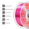 Silk Tri Color Red Gold Purple PLA 3D Printer Filament - Image 3