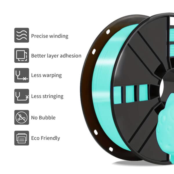 3D PLA Monochrome Cyan 1.75mm Filament for FDM 3D Printing - Image 4