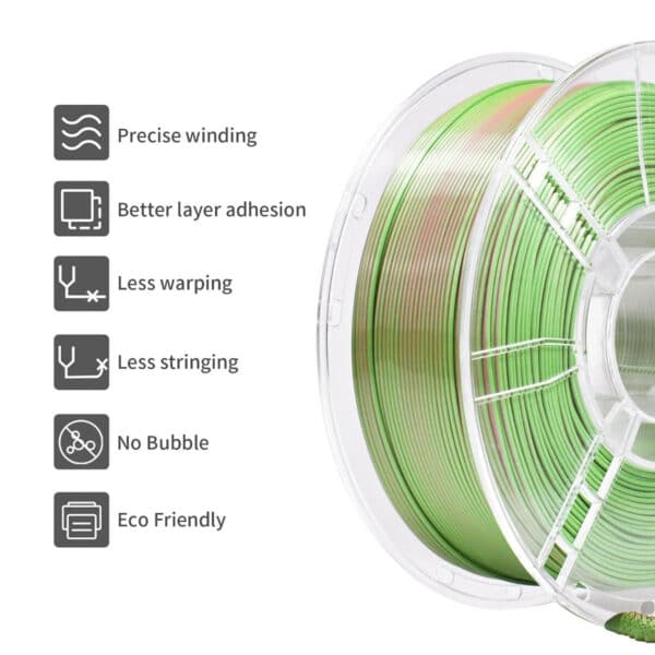 Silk Two Color PLA Filament 1.75mm for 3d printer filament - Image 3