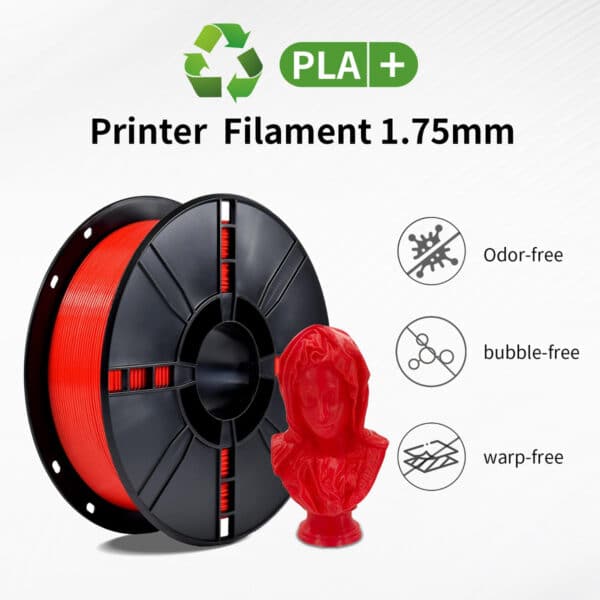 High-Toughness Red PLA+ 3D Filament for FDM Printers - Image 5