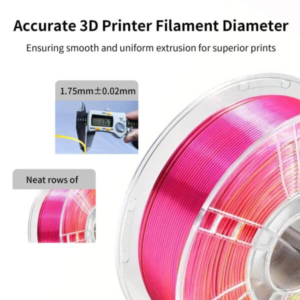 Silk Tri Color Red Gold Purple PLA 3D Printer Filament, 1kg - Image 5