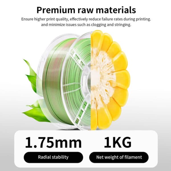 Silk Two Color PLA Filament 1.75mm for 3d printer filament - Image 6