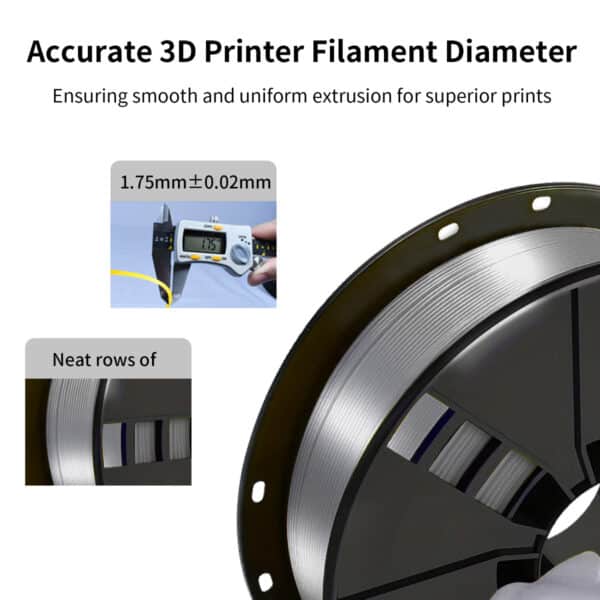 Silver PLA 1.75mm FDM Printer Filament - Image 5