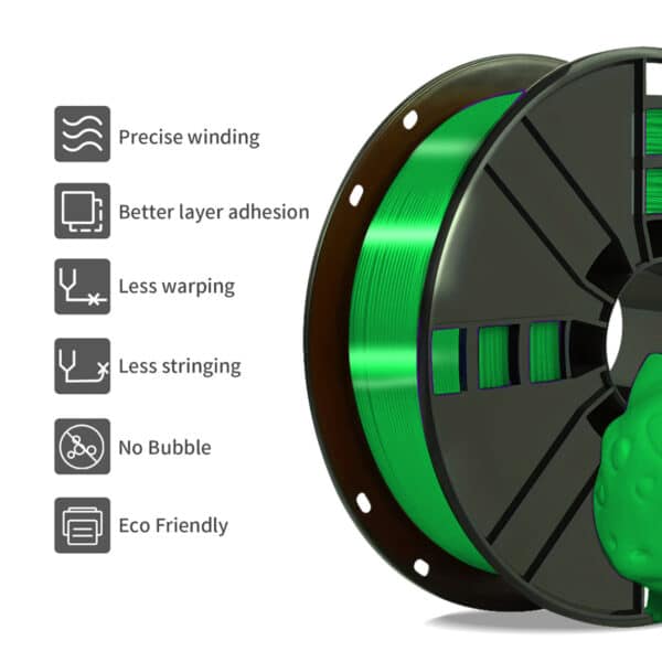 1.75mm Green PLA Filament for FDM 3D Printing - Image 8