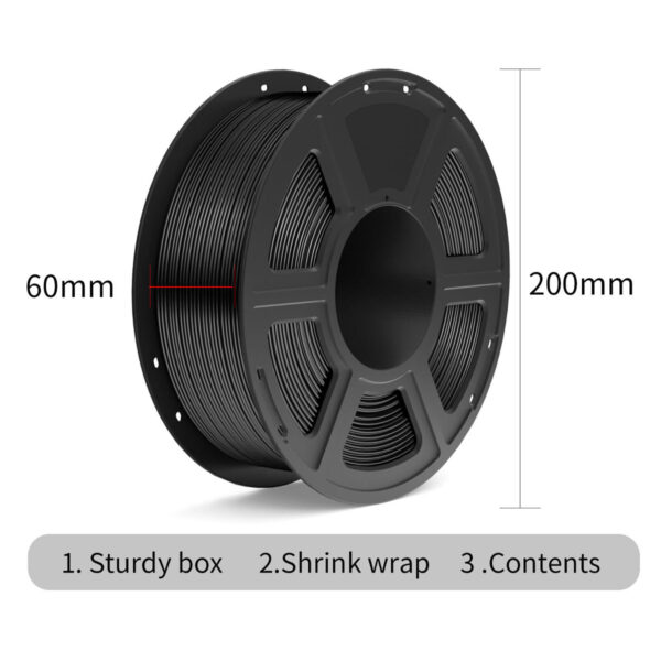 High-Speed PETG 1kg 1.75mm Black Silk PLA 3D Printer Filament - Image 5