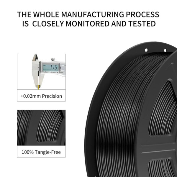 High-Speed PETG 1kg 1.75mm Black Silk PLA 3D Printer Filament - Image 4