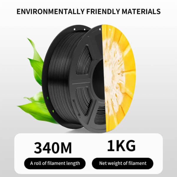 High-Speed PETG 1kg 1.75mm Black Silk PLA 3D Printer Filament - Image 2