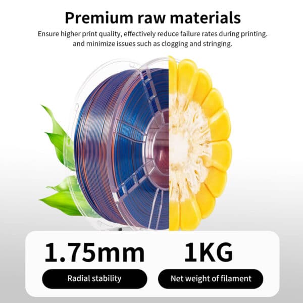 1.75mm Silk Tri Color PLA Filament for FDM 3D Printers - Image 6