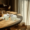 Creative 3D Printed White Cat Movable joint Model Toy For Kids - Image 7