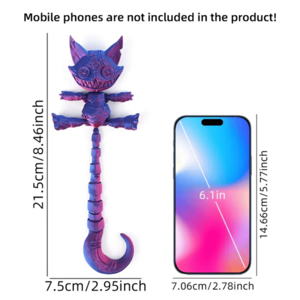 Creative 3D Printed Trendy Tail Cat Toy Model With Movable Joints - Image 6