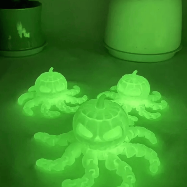 Vibrant 3D Pumpkin Octopus Figurine Handmade Eco Friendly - Image 7
