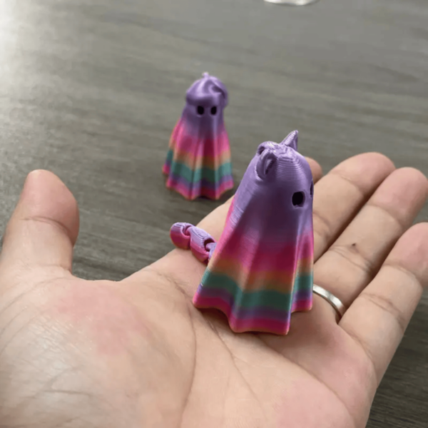 Creative 3D Printed Whimsical Spooky Ghost Cat Christmas Toy Model - Image 8