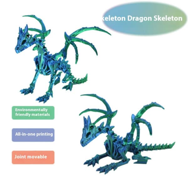 3D Printed Hell Skeleton Dragon Movable Joint Fantasy Toy Model - Image 2