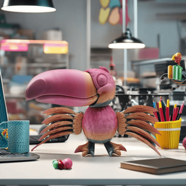 Customizable 3D Printed Articulated Bird Art Toy for Kids - Image 2