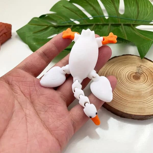 Creative 3D Printed Big White Goose Movable Joint Ornament Toy - Image 3