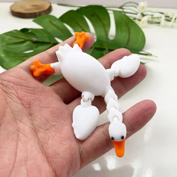 Creative 3D Printed Big White Goose Movable Joint Ornament Toy - Image 4