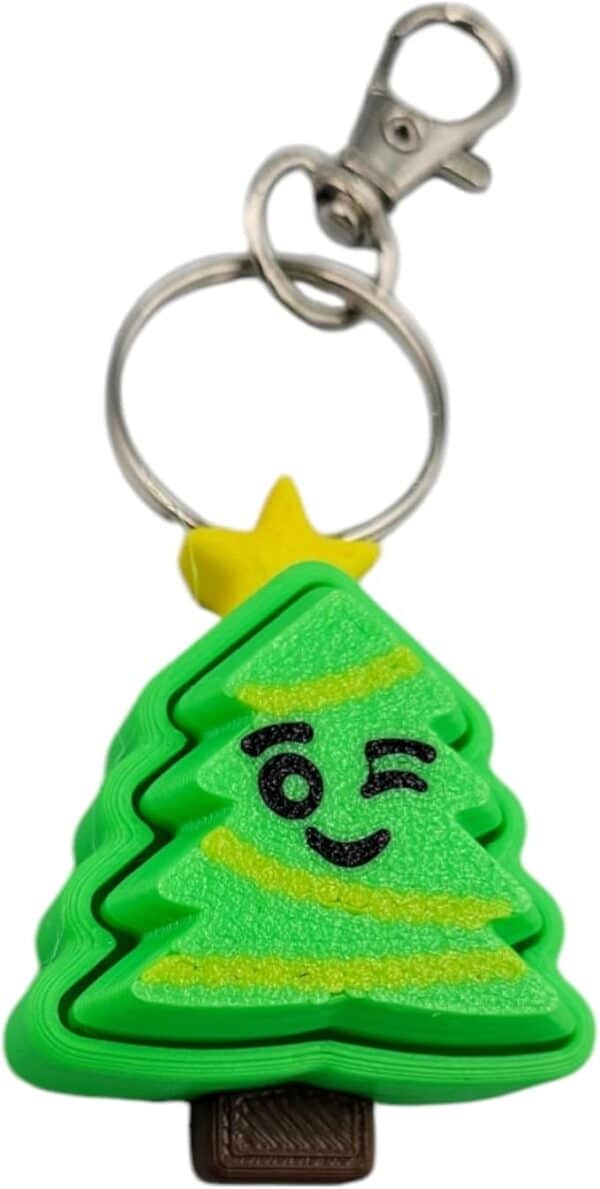 3D Printed Christmas Tree Fidget Clickers for Keychains and Desktops - Image 3