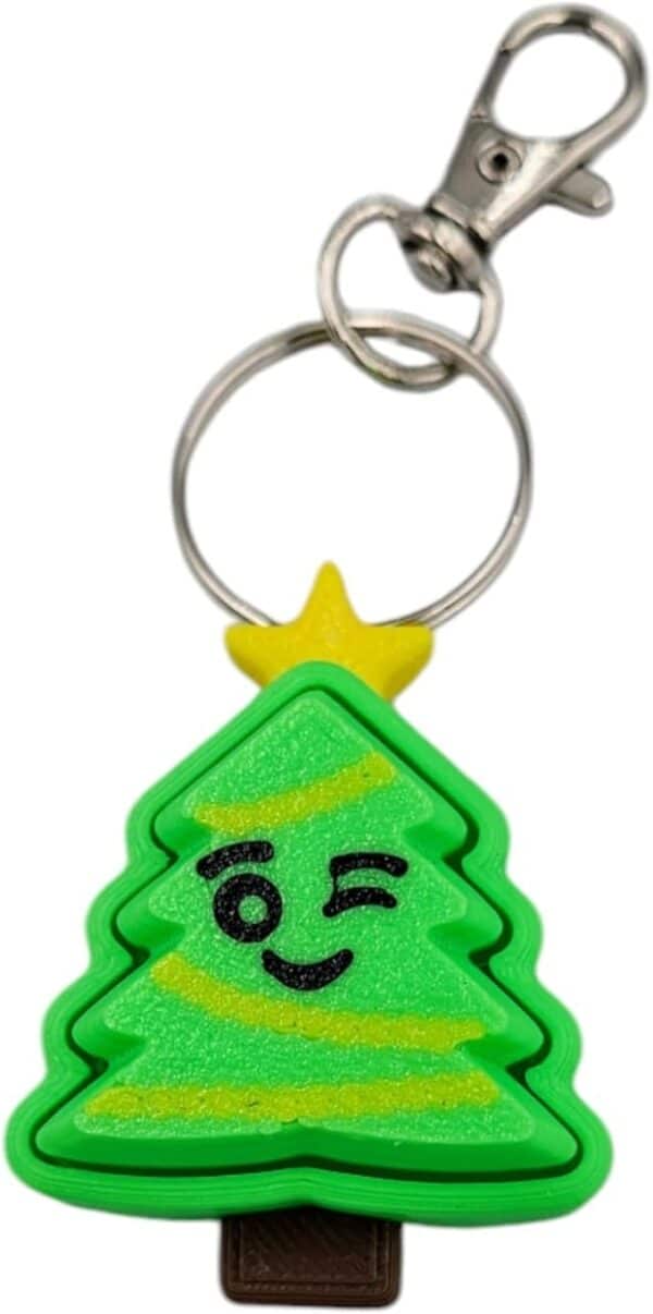 3D Printed Christmas Tree Fidget Clickers for Keychains and Desktops - Image 2
