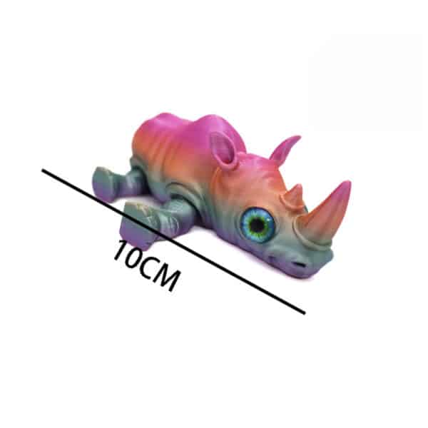 3D Printed Rhinoceros Movable Joint Creative Animal Toy Model - Image 3