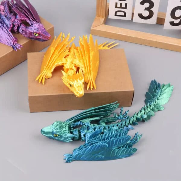 Majestic 3D Printed Winged Dragon Fully Articulated Fantasy Toy - Image 7