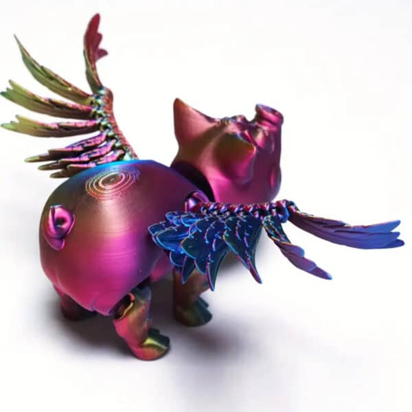 Creative 3D Printed Small Flying Pig Joint Movable Toy Model - Image 3