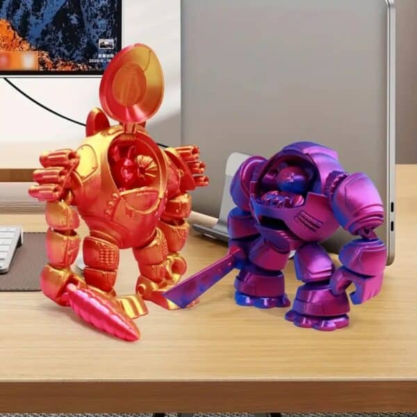Creative 3D Printed Bear Mecha Movable Joint Model Toy - Image 3