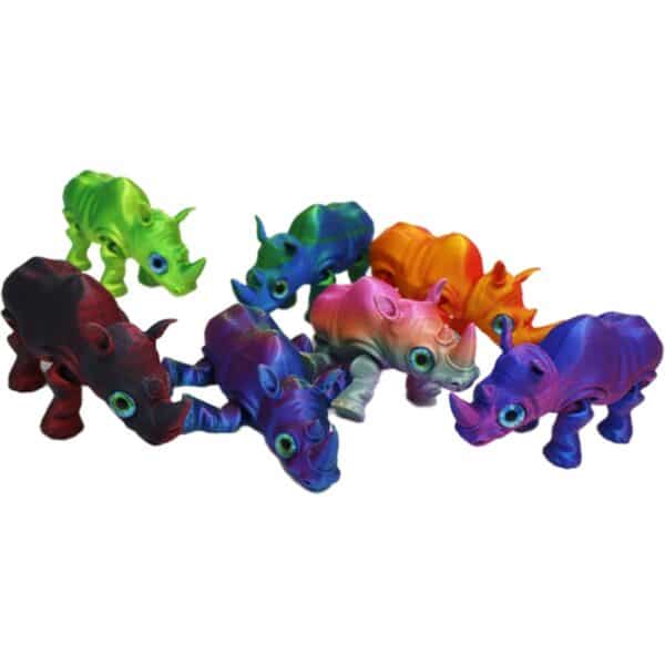 Articulated Creative 3D Printed Rhinoceros Toy for Kids - Image 2