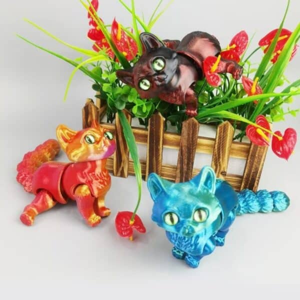 Adorable 3D Printed Cat Toy with Moving Joints - Image 3