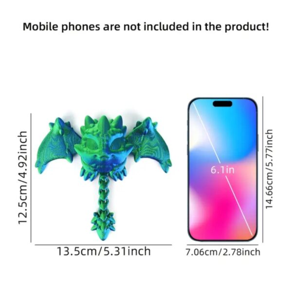 Creative 3D Printed Chubby Dragon Movable Toy For Kids - Image 3