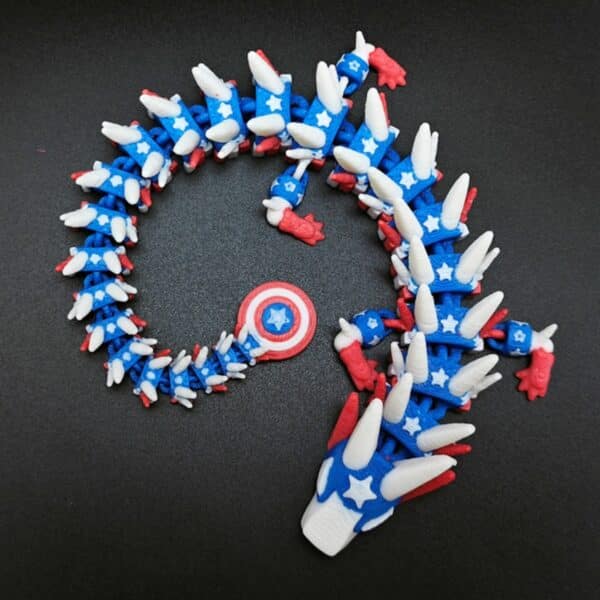 3D Movable Dragon Model Toy With Captain America Texture - Image 2