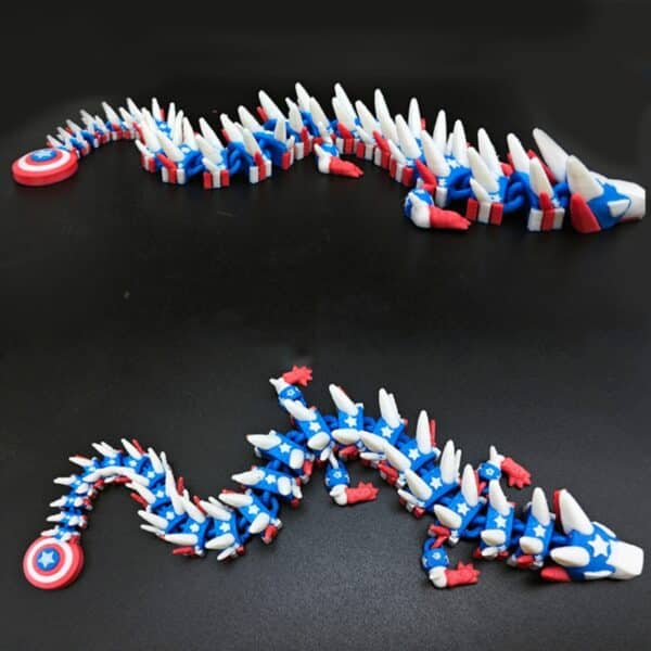 3D Movable Dragon Model Toy With Captain America Texture - Image 4